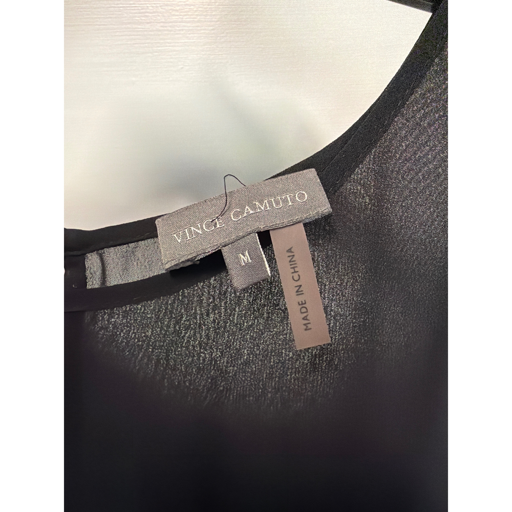 Vince Camuto Black Sheer Layered Tank Top - Picture 2 of 3